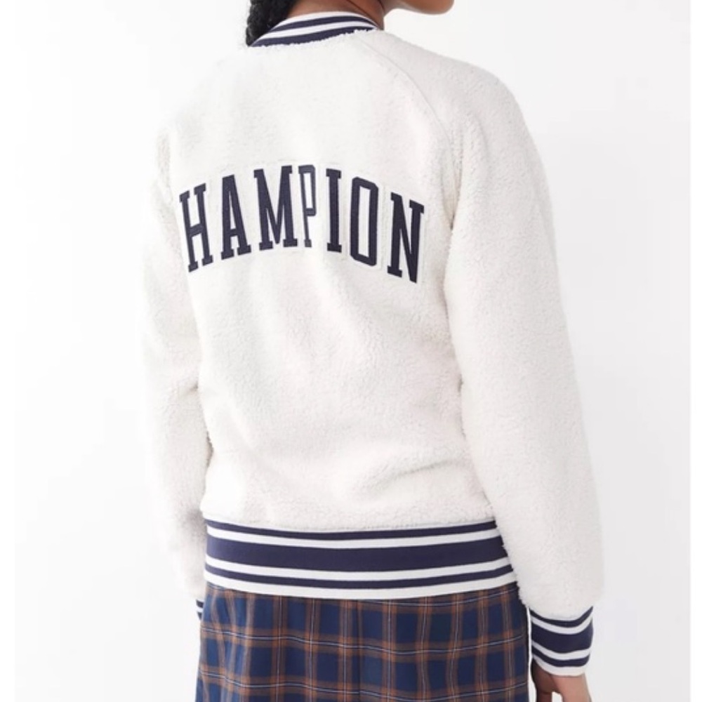 Champion Cream and Black Letterman Jacket - Picture 3 of 8